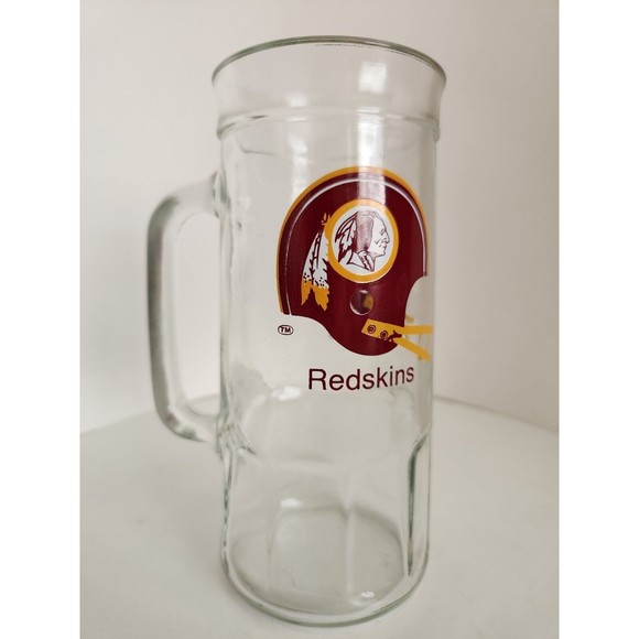 Vintage Washington Redskins Football Beer Mug Stein Tall Glass NFL - Picture 4 of 5